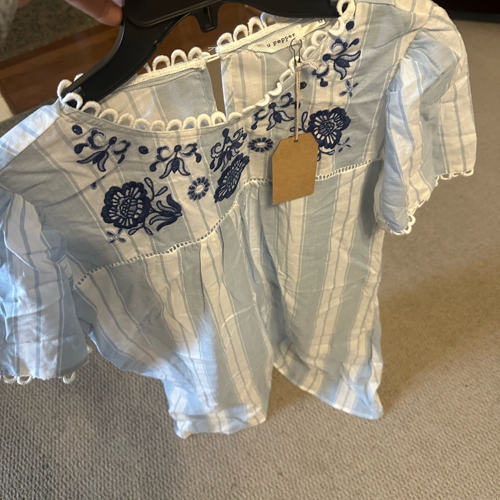 Blue pepper linen type dress new with tag medium
